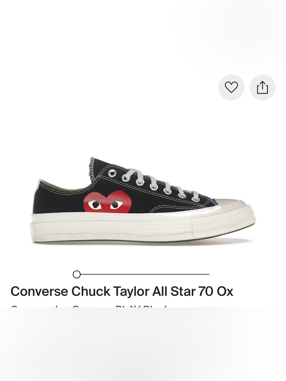 Converse Chuck Taylor All Star 70 Ox - Black with Red Heart